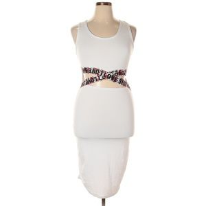 Beware! Sexy White Dress with Midriff Accent